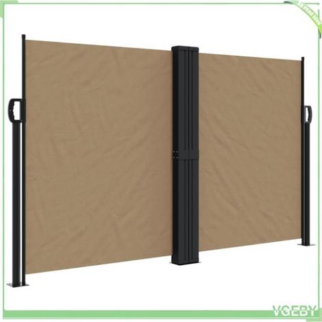 Auvent latéral rétractable - FAFEICY - 4004814 - Taupe - 140 x 1200 cm - 100% polyester PU (1/5)