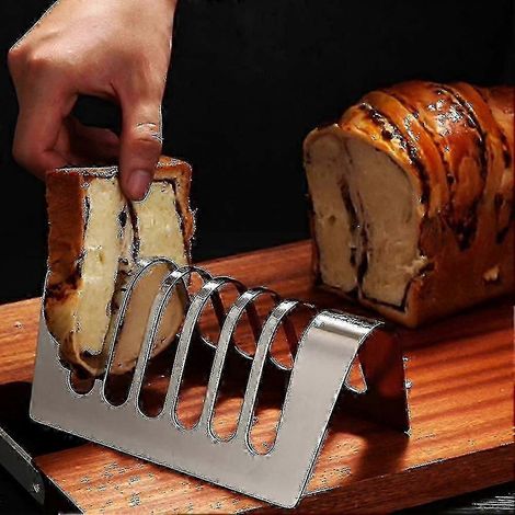 Étagère à pain et à toasts en acier inoxydable à 6 compartiments, pour servir, refroidir et ranger dans la cuisine.-AquaForge (1/2)