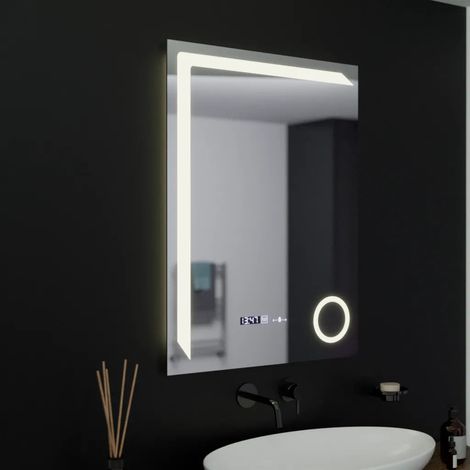 Miroir LED 60x80 Desembuage Thermometre Loupe Cosmetique Gradable (1/5)