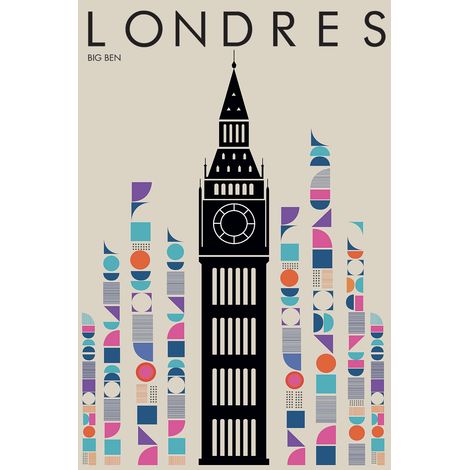 Tableau london big ben retro Toile imprimée (1/5)