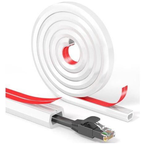 (2-Meter), White Self-Adhesive Cable Cover, Soft PVC Cable Cover, Wall-Mounted Cable Cover, Wall-Mounted TV Cable Cover for Floor Cable Management System (1/5)