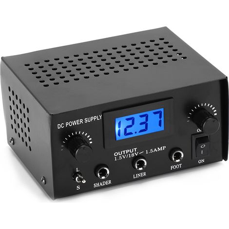 Alimentation pour machine à tatouer avec écran LCD et régulateur de tension (prise UE) pour liner shader. (1/5)