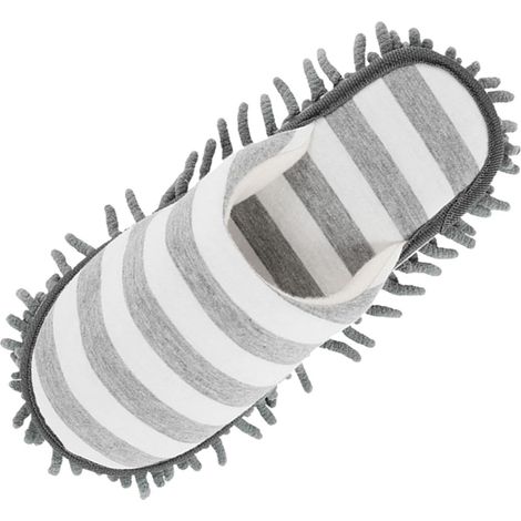 Pantoufles paresseuses pour vadrouille, pantoufles de sol amovibles, pantoufles en microfibre, pantoufles de nettoyage de la poussière pour le bureau, gris (1/5)