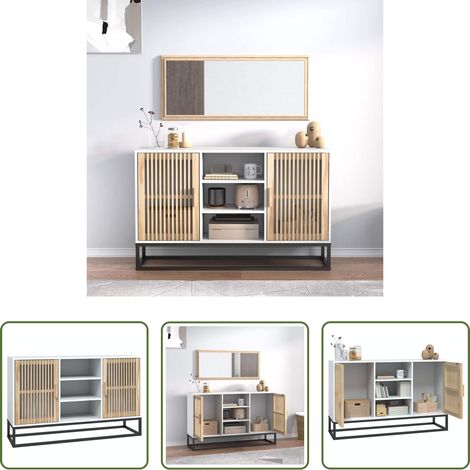 Holzschrank - Sideboard Weiß 105x30x65 cm Holzwerkstoff (1/5)