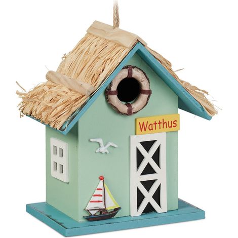 Casa de pájaros decorativa estilo casa de playa
