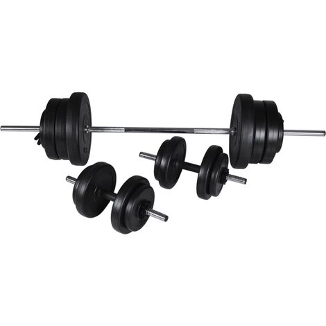 Juego de barra y 2 mancuernas 60,5 kg fitness y entrenamiento con pesas 020000755 (1/4)