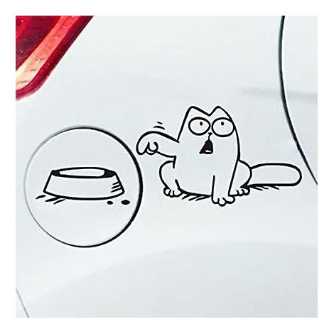autocollant Pour Voiture Chat Et Gamelle, Plusieurs Couleurs (1/5)
