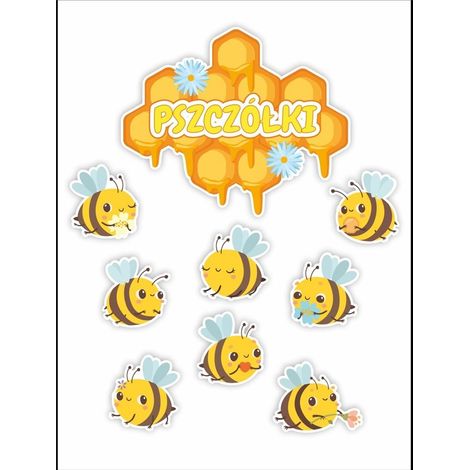 Decorazione - Gruppo di api, 9 pezzi