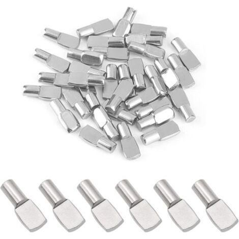 ALLIANDISLot de 50 clous de support d'étagère, goupilles d'étagère, supports d'étagère pour armoires et tables, 5 mm x 19 mm (1/4)