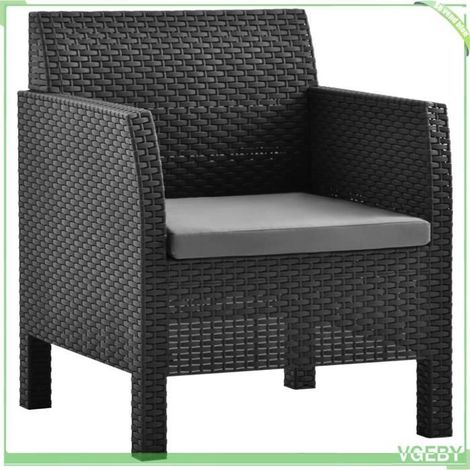 Chaises de jardin - FAFEICY - 3079666 - Lot de 2 - PP aspect rotin - Coussins amovibles anti-UV (1/5)