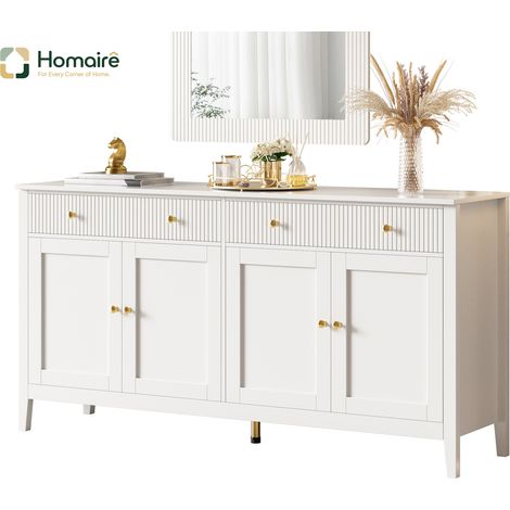 Flur- Garderobenschrank weiß aus MDF 160 x 40 x 82 cm HOMAIRE (1/5)