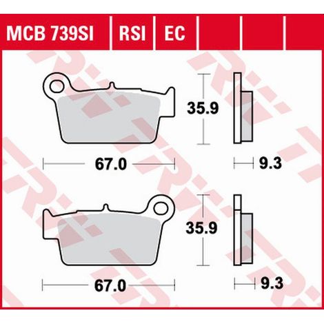 Pastiglie freno TRW ZF KH367 organiche Aprilia RXV/SXV 450/550 '06-'15, Beta RR 125/200/250/300/350/390/400 '09-, Kawasaki KX-F 250/450 '04-, KLX 450R '07-, Suzuki RM-Z 250/450 '04-, Yamaha YZ 125/250