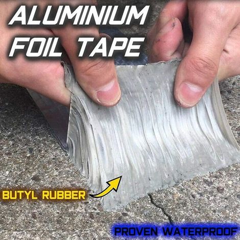 Toit Ruban De Réparation, Étanche Bande Butyle Caoutchouc En Aluminium Foil Tape pour Toit Trou De Fuite D'urgence De Réparation En Bande Auto-adhésif (1/5)