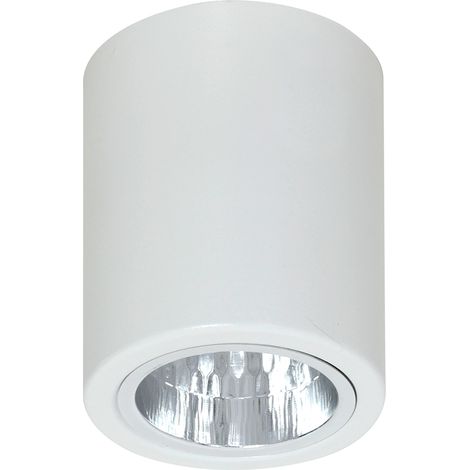 Spot plafond rond blanc Ø9cm E27 15W Downlight Luminex