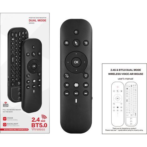 G60SPRO BT 2,4-GHz-Dualmodus-Sprachfernbedienung mit Tastatur und 6-Achsen-Gyroskop für Smart-TVs, Android-TV-Boxen und PCs (1/5)