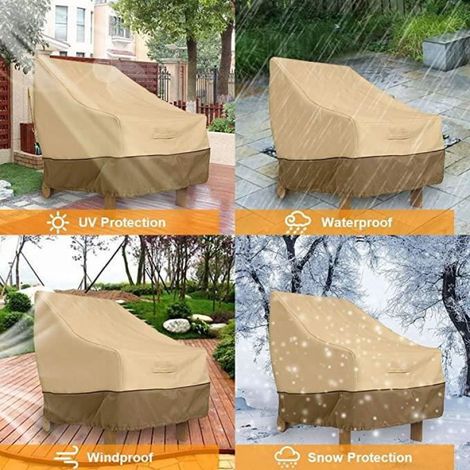 Housse de Protection pour Fauteuil Exterieur Jardin, Housse de Protection pour Chaise Tissu Oxford 210D, (89x 96,5 x79 cm) (1/4)