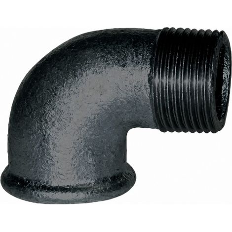Winkelstück verformbar 90°, 40x49, männlich weiblich schwarz kleiner Radius