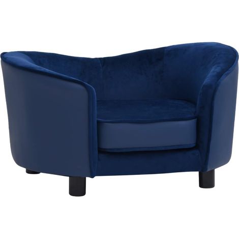 Divano per cani 69 cm in peluche e sintetico blu 020000105
