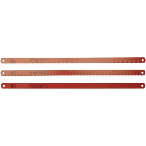 Facom – Jeu de 3 lames de scie HHS 300mm – 8/10/12 dents pour coupe métal – Résistance accrue – Longue durée de vie