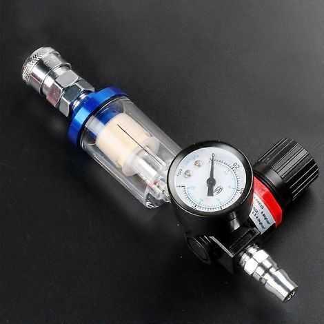 Luftfilter für Farbpistole, Öl-/Wasserabscheider, Ersatzteil für Kompressorpumpe mit Druckventil, Schnellkupplung und Manometer (1/3)