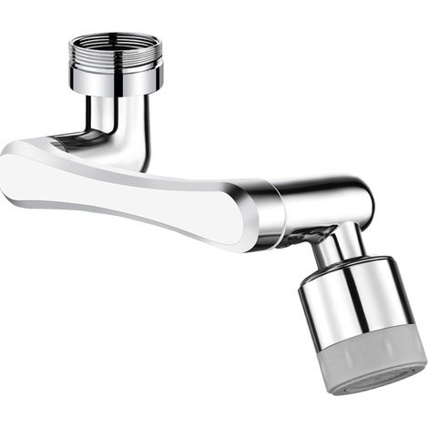 Robinet d'extension multifonctionnel rotatif à 1440 degrés, robinet magique pivotant à 1080 degrés, aérateur de robinet avec deux modes de sortie d'eau pour cuisine et salle de bain - (1/5)
