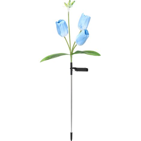 Lampe solaire 4 LED imitation fleur de tulipe Lampe décorative pour pelouse Décoration extérieure pour jardin (1/5)
