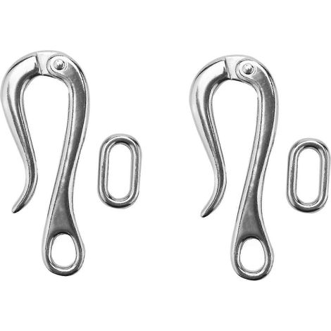 2x Crochet et œillet Pelican avec maillon à dégagement rapide, acier inoxydable 316, quincaillerie marine pour bateaux, 100 mm XXF (1/5)