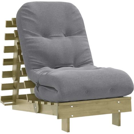 Canapé-lit futon avec matelas 60x206x11 cm bois de pin imprégné