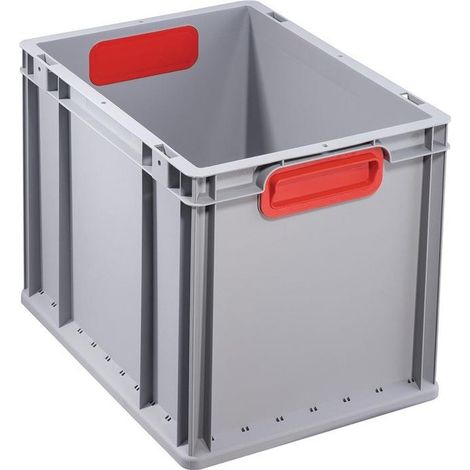 EuroBox 432,400x300x320mm Griffe geschl.,grau/rot (1/3)