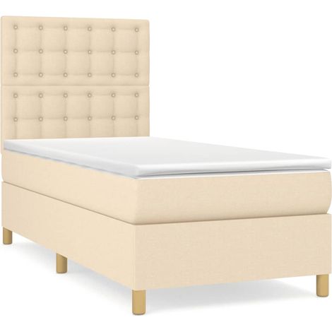 Maison Exclusive - Boxspringbett mit Matratze Creme 90x190 cm Sto (1/5)