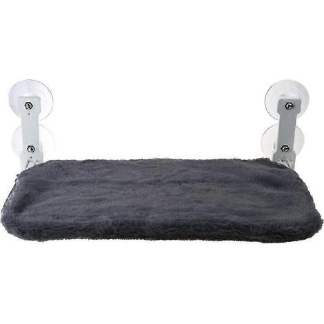 Winterliche Katzenhängematte fürs Fenster, faltbarer Liegeplatz, Katzenruhebett, extra großer Sitz, Kaninchenfell, für kleine Haustiere. (1/4)