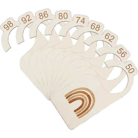 9 séparateurs de placard en bois - Organisateur de vêtements de bébé - Motif arc-en-ciel - Convient aux tailles 50 à 98