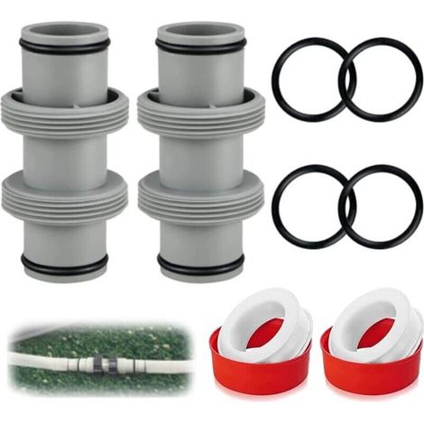 2 Pièces Raccord Tuyau Piscine 38mm - Connecteur Pour Ø 38 mm, Pompe et Adaptateur Coleman
