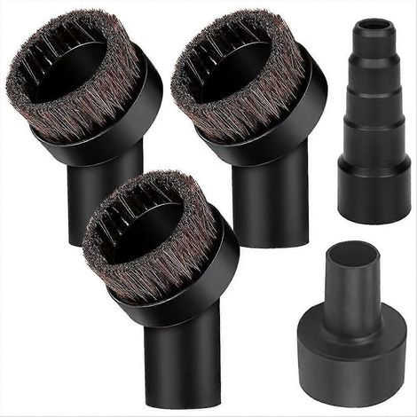 Brosse d'aspirateur ronde 1 1/4 pouce en crin de cheval doux, accessoire de nettoyage pour tube d'aspiration, embout de dépoussiérage polyvalent, brosse de finition pour surfaces délicates, 1 pièce (1/5)