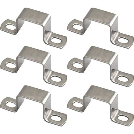 XEPHO Lot de 6 colliers de serrage carrés en U en acier inoxydable 304, 50 x 50 mm