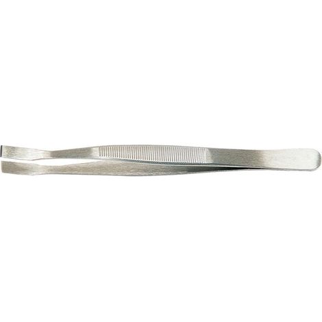 Brucelle plate longueur totale 120 mm pointes rectangulaire en acier inox. PROMAT (1/2)
