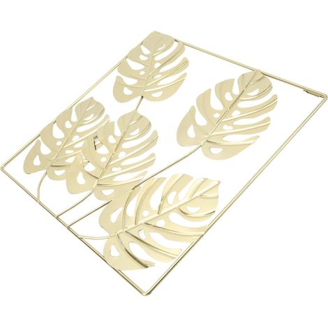 Gold Metal Artistic Wall Decor, Modern Gold Hanging Wall Ornament for Living Room Bedroom, Home Interior Decoration (1/5)