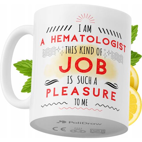 Tazza divertente e umoristica per ematologo, ideale per caffè e tè, con grafica e testo spiritosi. Perfetta per compleanni, onomastici e festività. Tazza premium per occasioni speciali, per casa, uffi (1/5)