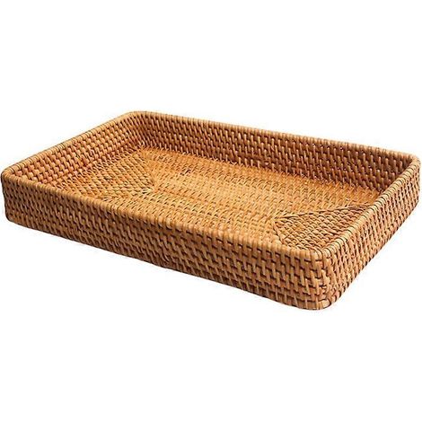 Panier de rangement en rotin tressé à la main, plateau de rangement, paniers en osier pour le pain, les fruits, les courses, boîte à petit-déjeuner, décoration intérieure - A-JBMEDIA (1/4)