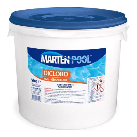 Marten cloro 56 % dicloro granulare agente clorante secchio da 5 kg per piscina