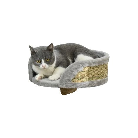 Árbol rascador para gatos, fabricado en aglomerado, dimensiones 40 cm de largo x 40 cm de ancho x 49 cm de alto, recomendado para gatos de hasta 4 kg, diseño de una sola capa, interior de felpa suave. (1/5)