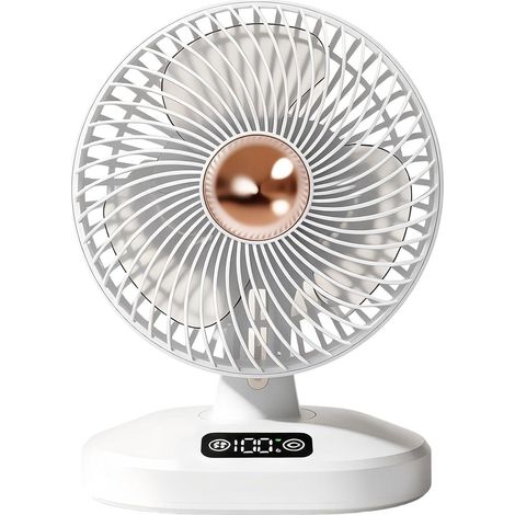 Petit Ventilateur De Bureau Appareil À Affichage Numérique Et Fixation Ventilateur De Bureau Personnel Oscillant pour Bureau Chambre Salle À Manger Dortoir Ados Étudiants Garçons Filles A (1/5)