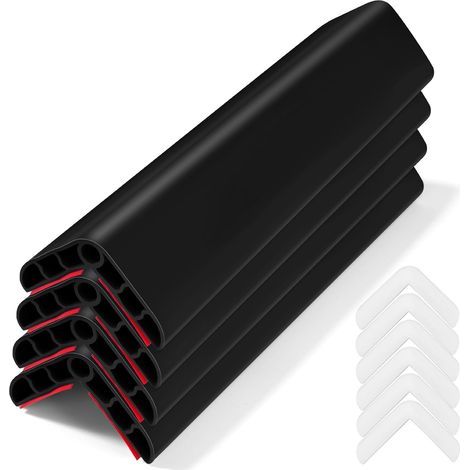 Set mit 4 Protektoren, Teile, Suppe, scharfe Kanten, 1 lang, schwarz (1/5)