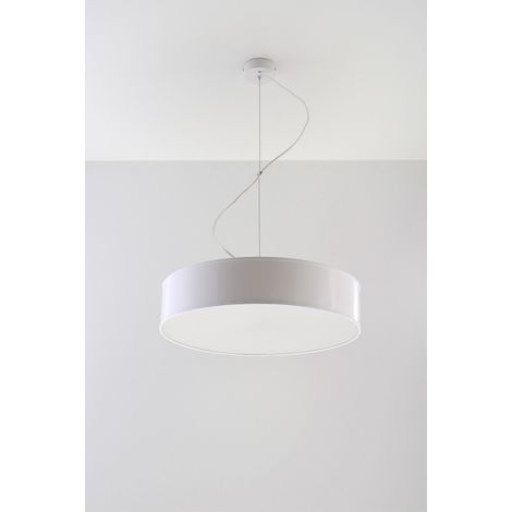 Hängeleuchte Weiß E27 Ø 35 cm Metall Modern Hängelampe (1/3)