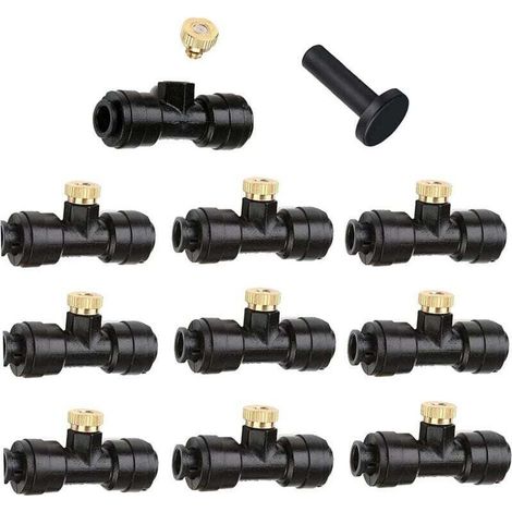 10 Pièces Buses Brumisation Laiton Système Refroidissement Extérieur Irrigation Arrosage Jardin 6mm (1/4)