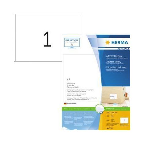 Herma 8690 Etiquette pour adresse 148.5 x 205 mm papier blanc 400 pc(s) imprimante à jet d'encre, imprimante laser, imp (1/4)