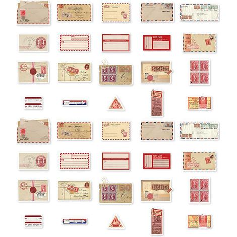 Lot de 40 autocollants vintage papier multifonctions DIY pour scrapbooking, carnets, lettres de confession. (1/5)