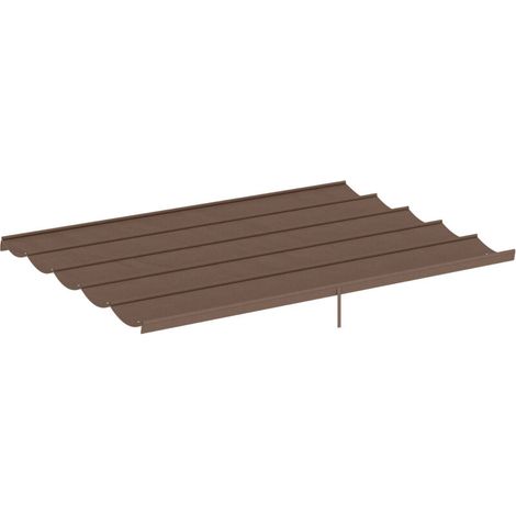 Store de pergola rétractable 4x3m, bâche imperméable avec trous d'évacuation, résistante aux intempéries, polyester 350x260 cm marron