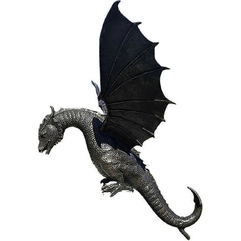 Fontaine en résine avec statue de dragon, ornement décoratif pour la maison et le jardin. Sculpture de dragon pour fontaine et décoration d'eau. (1/5)