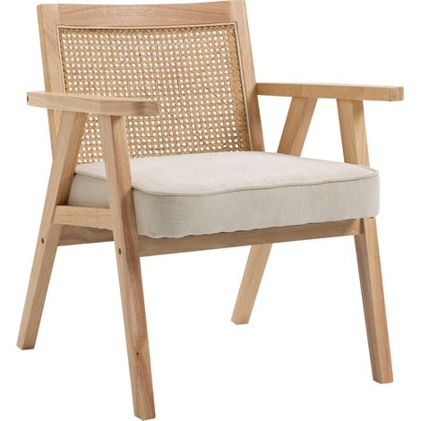Fauteuil cannage LARIDA beige (1/5)